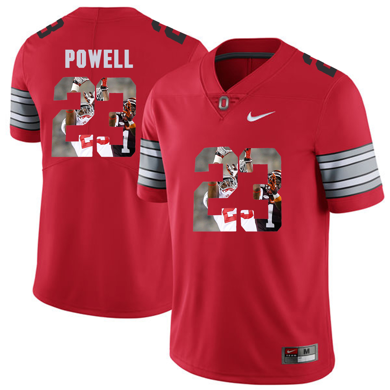 Men Ohio State 23 Powell Red Fashion Edition Customized NCAA Jerseys